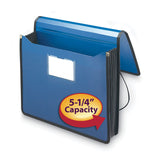 Smead™ Poly Premium Wallets, 5.25" Expansion, 1 Section, Elastic Cord Closure, Letter Size, Navy Blue (SMD71503) Each