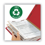 Smead™ Recycled Pressboard Classification Folders, 2" Expansion, 2 Dividers, 6 Fasteners, Letter Size, Bright Red, 10/Box (SMD14061) Box of 10
