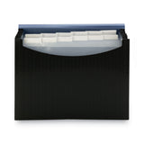 Smead™ 12-Pocket Poly Expanding File, 0.88" Expansion, 12 Sections, Cord/Hook Closure, 1/6-Cut Tabs, Letter Size, Black/Blue (SMD70863) Each
