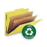 Smead™ Recycled Pressboard Classification Folders, 2" Expansion, 2 Dividers, 6 Fasteners, Letter Size, Yellow Exterior, 10/Box (SMD14064) Box of 10