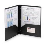 Smead™ Poly Two-Pocket Folder with Fasteners, 180-Sheet Capacity, 11 x 8.5, Black, 25/Box (SMD87725) Box of 25