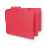 Smead™ Interior File Folders, 1/3-Cut Tabs: Assorted, Letter Size, 0.75" Expansion, Red, 100/Box (SMD10267) Box of 100