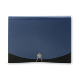 Smead™ 12-Pocket Poly Expanding File, 0.88" Expansion, 12 Sections, Cord/Hook Closure, 1/6-Cut Tabs, Letter Size, Black/Blue (SMD70863) Each