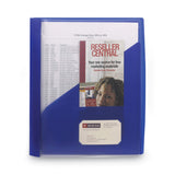 Smead™ Clear Front Poly Report Cover, Double-Prong Fastener, 0.5" Capacity, 8.5 x 11, Clear/Blue, 5/Pack (SMD86011) Pack of 5
