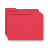 Smead™ Interior File Folders, 1/3-Cut Tabs: Assorted, Letter Size, 0.75" Expansion, Red, 100/Box (SMD10267) Box of 100