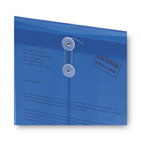 Smead™ Poly String and Button Interoffice Envelopes, Open-End (Vertical), 9.75 x 11.63, Transparent Blue, 5/Pack (SMD89542) Pack of 5 Envelopes