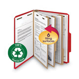 Smead™ Recycled Pressboard Classification Folders, 2" Expansion, 2 Dividers, 6 Fasteners, Letter Size, Bright Red, 10/Box (SMD14061) Box of 10