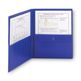 Smead™ Poly Two-Pocket Folder with Security Pocket, 11 x 8 1/2, Blue, 5/Pack (SMD87701) Pack of 5