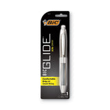 BIC® GLIDE Bold Ballpoint Pen, Retractable, Bold 1.6 mm, Blue Ink, Translucent Blue Barrel, Dozen (BICVLGB11BE) Box of 12