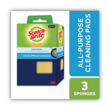 Scotch-Brite® Dobie All-Purpose Cleaning Pad, 4.3 x 2.6, 0.5" Thick, Yellow, 3/Pack (MMM7232F) Pack of 3