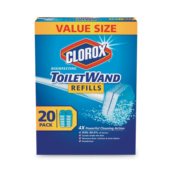 Clorox® Disinfecting ToiletWand Refill Heads, Blue/White, 20/Pack (CLO31049)