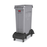 Rubbermaid® Commercial Slim Jim Resin Trainable Dolly, 120 lb Capacity, 23.86 x 14.71 x 8.36, Black (RCP1980602) Each