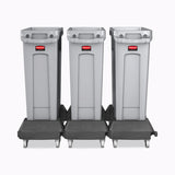 Rubbermaid® Commercial Slim Jim Resin Trainable Dolly, 120 lb Capacity, 23.86 x 14.71 x 8.36, Black (RCP1980602) Each