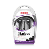 Maxell® EB125 Earbud with MIC, 6 ft Cord, Black (MAX199930) Each