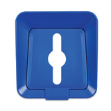 Rubbermaid Sustain Decorative Refuse with Recycling Lid, 23 gal, Metal/Plastic, Black/Blue (RCP2078980) Each