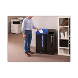 Rubbermaid Sustain Decorative Refuse with Recycling Lid, 23 gal, Metal/Plastic, Black/Blue (RCP2078980) Each