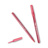 BIC® Round Stic Xtra Life Ballpoint Pen, Stick, Medium 1 mm, Red Ink, Translucent Red Barrel, Dozen (BICGSM11RD) 1 Dozen