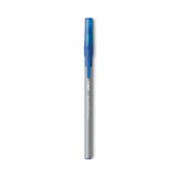 BIC® Round Stic Grip Xtra Comfort Ballpoint Pen, Easy-Glide, Stick, Medium 1.2 mm, Blue Ink, Gray/Blue Barrel, Dozen (BICGSMG11BE) 1 Dozen