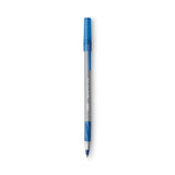 BIC® Round Stic Grip Xtra Comfort Ballpoint Pen Value Pack, Easy-Glide, Stick, Medium 1.2 mm, Blue Ink, Gray/Blue Barrel, 36/Pack (BICGSMG361BE) Pack of 36
