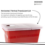 McKesson Prevent® Sharps Container Red Base 13-3/4 W X 13-3/4 D X 14 H Inch Horizontal / Vertical Entry 8 Gallon (1011861_EA) 1/EA