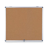 MasterVision® Slim-Line Enclosed Cork Bulletin Board, One Door, 47 x 38, Tan Surface, Aluminum Frame (BVCVT380101150) Each