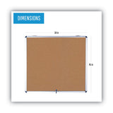 MasterVision® Slim-Line Enclosed Cork Bulletin Board, One Door, 47 x 38, Tan Surface, Aluminum Frame (BVCVT380101150) Each