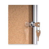 MasterVision® Slim-Line Enclosed Cork Bulletin Board, One Door, 47 x 38, Tan Surface, Aluminum Frame (BVCVT380101150) Each