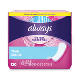 Always® Thin Daily Panty Liners, Regular, 120/Pack (PGC10796PK) Pack of 120
