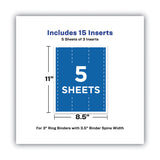 Avery® Binder Spine Inserts, 3" Spine Width, 3 Inserts/Sheet, 5 Sheets/Pack (AVE89109) 1 Case of 5