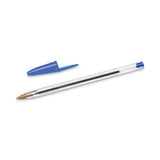 BIC® Cristal Xtra Smooth Ballpoint Pen, Stick, Medium 1 mm, Blue Ink, Clear Barrel, Dozen (BICMS11BE) 1 Dozen