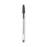 BIC® Cristal Xtra Smooth Ballpoint Pen, Stick, Medium 1 mm, Black Ink, Clear Barrel, Dozen (BICMS11BK) 1 Dozen
