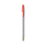BIC® Cristal Xtra Smooth Ballpoint Pen, Stick, Medium 1 mm, Red Ink, Clear Barrel, Dozen (BICMS11RD) 1 Dozen