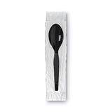 Dixie® Grab’N Go Wrapped Cutlery, Teaspoons, Black, 90/Box, 6 Box/Carton (DXETM5W540) Case of 6