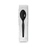 Dixie® Grab’N Go Wrapped Cutlery, Teaspoons, Black, 90/Box (DXETM5W540PK) Pack of 90