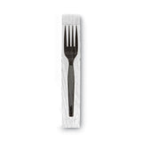 Dixie® Grab’N Go Wrapped Cutlery, Forks, Black, 90/Box, 6 Box/Carton (DXEFM5W540) Case of 6