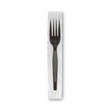 Dixie® Grab’N Go Wrapped Cutlery, Forks, Black, 90/Box (DXEFM5W540PK) Box of 90