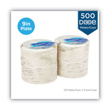 Dixie® Pathways Soak-Proof Shield Mediumweight Paper Plates, WiseSize, 8.5" dia, Green/Burgundy, 125/Pack, 4 Packs/Carton (DXEUX9WS) Case of 500