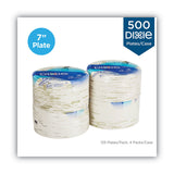 Dixie® Pathways Soak-Proof Shield Mediumweight Paper Plates, WiseSize, 6.88" dia, Green/Burgundy, 500/Carton (DXEUX7WS) Case of 500