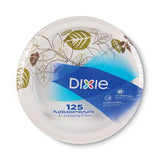 Dixie® Pathways Soak-Proof Shield Mediumweight Paper Plates, WiseSize, 8.5" dia, Green/Burgundy, 125/Pack (DXEUX9WSPK) Pack of 125
