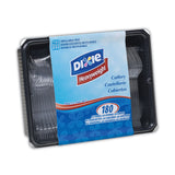 Dixie® Cutlery Keeper Tray with Clear Plastic Utensils: 600 Forks, 600 Knives, 600 Spoons (DXECH0180DX7CT) Case of 10