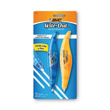 BIC Wite-Out Brand Exact Liner Correction Tape, Non-Refillable, Blue/Orange, 1/5" x 236", 2/Pack (BICWOELP21) Pack of 2