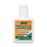 BIC® Wite-Out Extra Coverage Correction Fluid, 20 mL Bottle, White, Dozen (BICWOFEC12WE) Case of 12