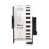 Brother Continuous Paper Label Tape, 1.5" x 100 ft, Black/White (BRTDK2225) Each