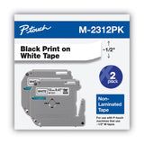 Brother P-Touch® M Series Tape Cartridges for P-Touch Labelers, 0.47" x 26.2 ft, Black on White, 2/Pack (BRTM2312PK) 1 Pack