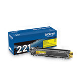 Brother TN221Y Toner, 1,400 Page-Yield, Yellow (BRTTN221Y) Each
