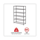 Alera® NSF Certified 6-Shelf Wire Shelving Kit, 48w x 18d x 72h, Black Anthracite (ALESW664818BA) Each