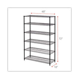 Alera® NSF Certified 6-Shelf Wire Shelving Kit, 48w x 18d x 72h, Black (ALESW664818BL) Each