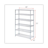 Alera® NSF Certified 6-Shelf Wire Shelving Kit, 48w x 18d x 72h, Silver (ALESW664818SR) Each
