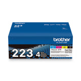 Brother TN2234PK Toner, 1,400/1,300 Page-Yield, Black/Cyan/Magenta/Yellow (BRTTN2234PK) Pack of 4