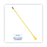 Boardwalk® Plastic Jaws Mop Handle for 5 Wide Mop Heads, Aluminum, 1" dia x 60", Yellow (BWK610) Each